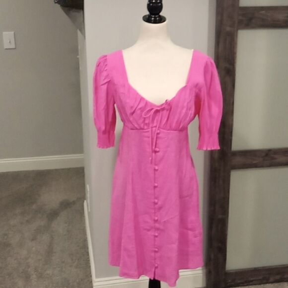 Gianni Bini pink sleeveless sweetheart neckline mini dress size Large NWT - Picture 1 of 3